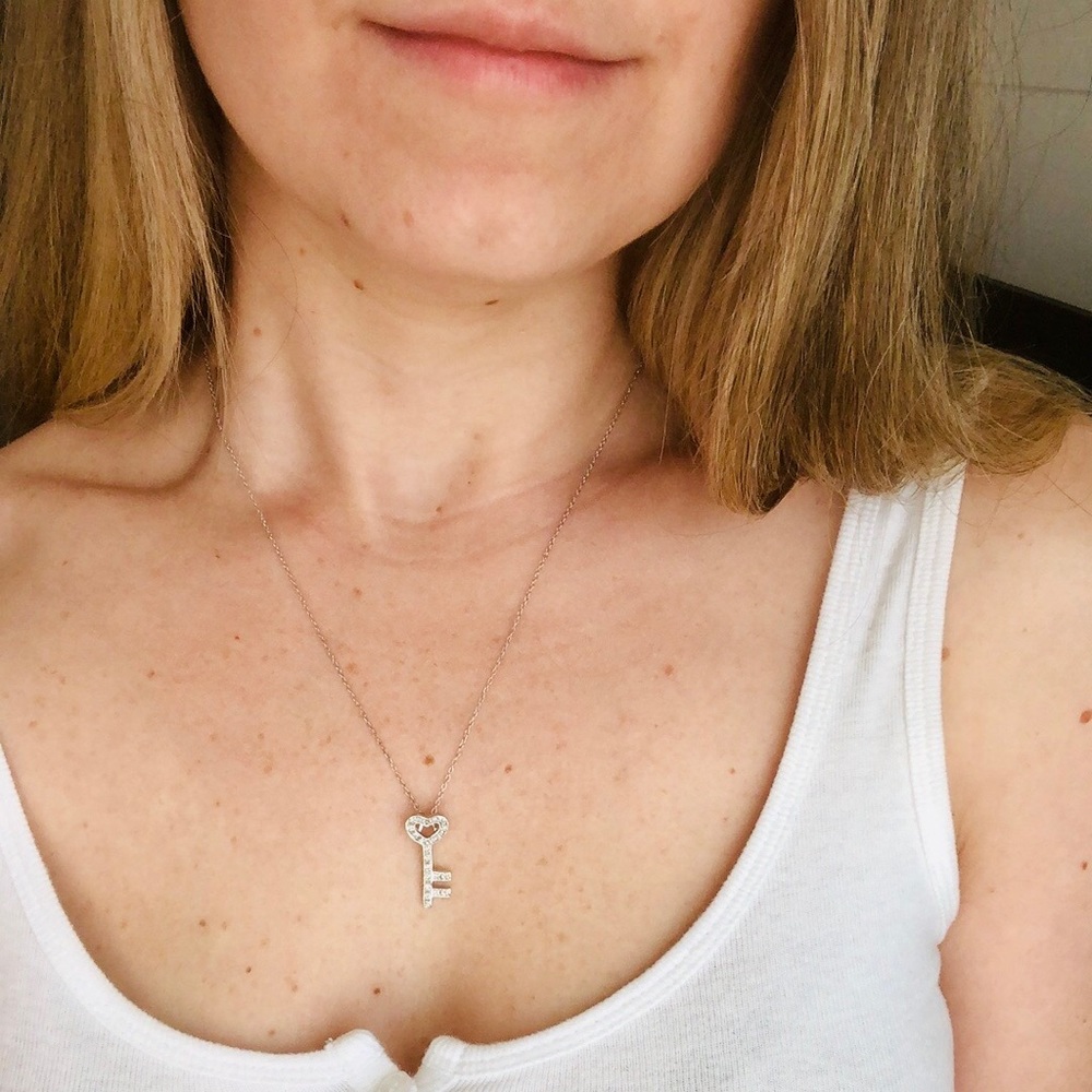 925 Sterling Silver Key Heart Necklace
